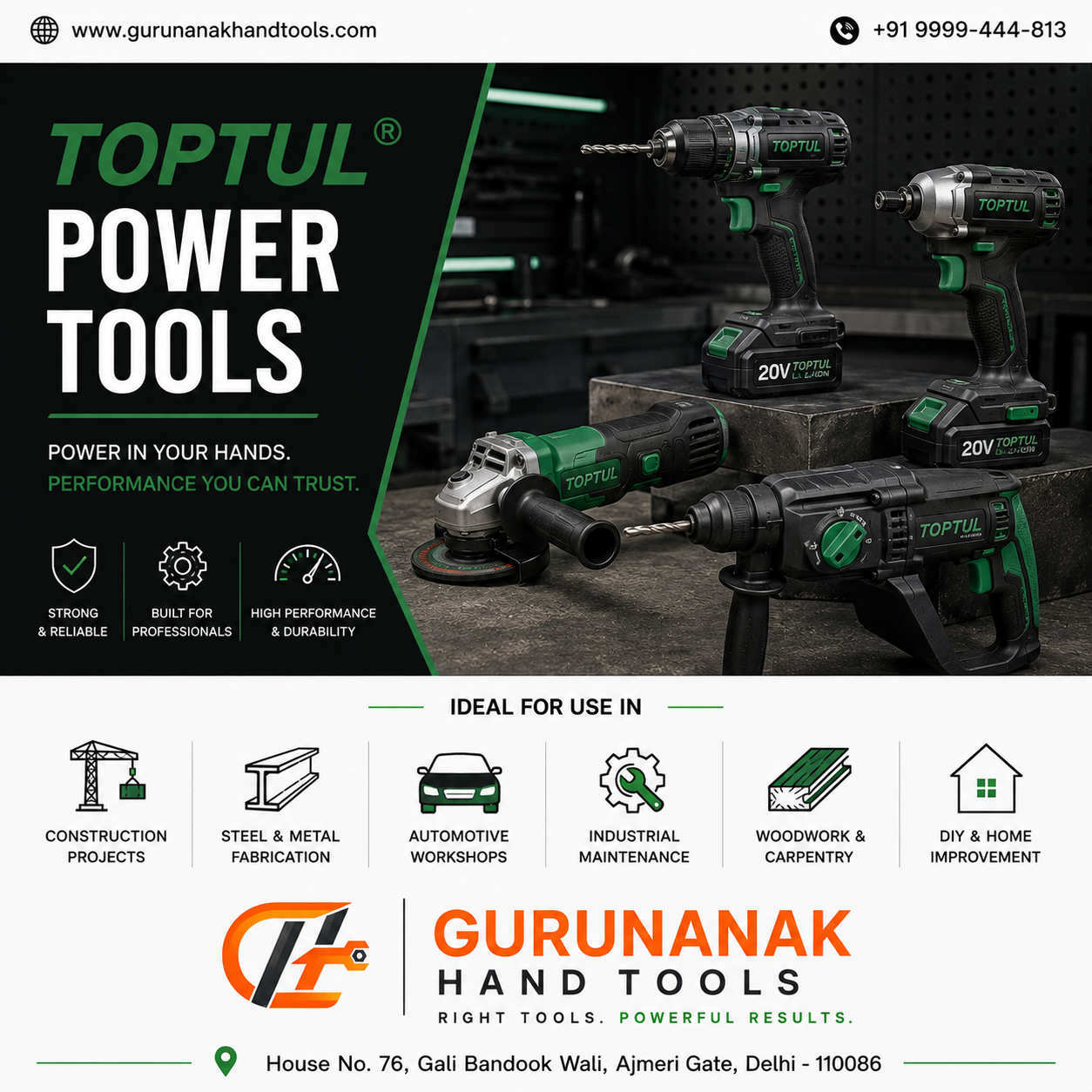Toptul Power Tools in Delhi India